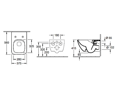 Унитаз Villeroy&Boch Venticello 4611RSR1 подвесной с сиденьем Микролифт