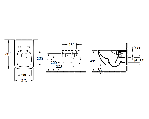 Унитаз Villeroy&Boch Venticello 4611RSR1 подвесной с сиденьем Микролифт