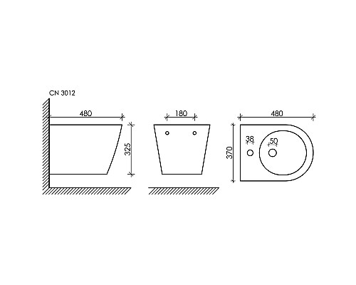 Биде Ceramica Nova Forma CN3012 подвесное Белое