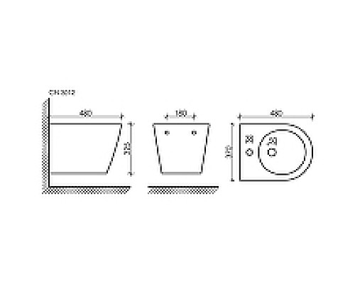 Биде Ceramica Nova Forma CN3012 подвесное Белое