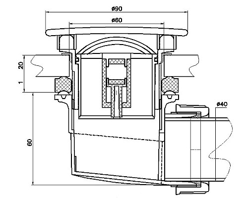 Сифон для душевого поддона RGW Velplex QYD-06 18241106-01 Хром
