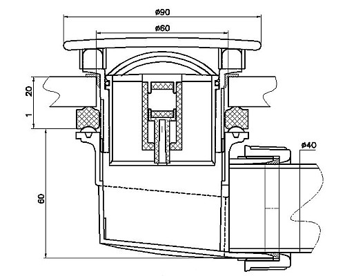Сифон для душевого поддона RGW Velplex QYD-06 18241106-01 Хром