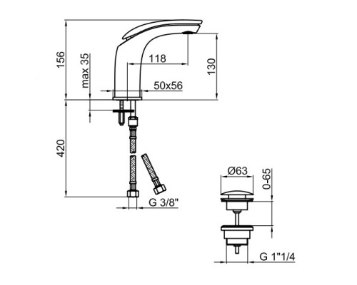 Смеситель для раковины Webert Aria AI830102560 черный