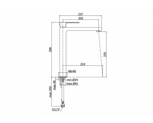 Смеситель Paffoni Elle EL081NO для раковины черный