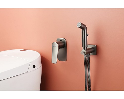 Гигиенический душ со смесителем Lemark Bronx LM3719GM Графит
