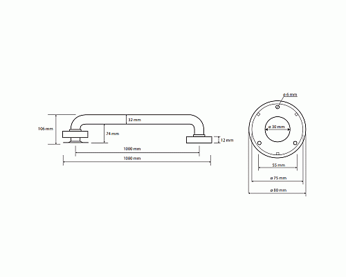 Поручень Bemeta Help 301101003 Белый