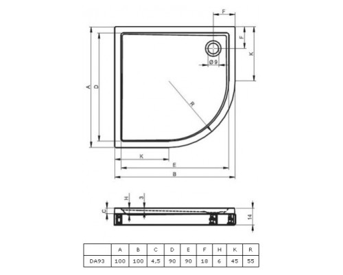 Акриловый душевой поддон Riho Davos 285 100x100 белый R55 + панель DA9300500000000