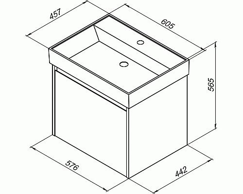 Тумба под раковину Aquanet Nova Lite 60 249511 подвесная Дуб рустикальный