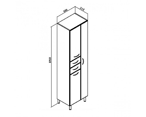 Пенал Runo Эконом 50 00000000136 правый с корзиной для белья
