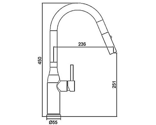 Смеситель для кухни Gappo G4398-46 Черный матовый