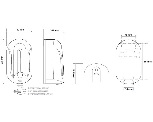 Диспенсер для дезинфицирующих средств Bemeta Hotel 124109334 Белый