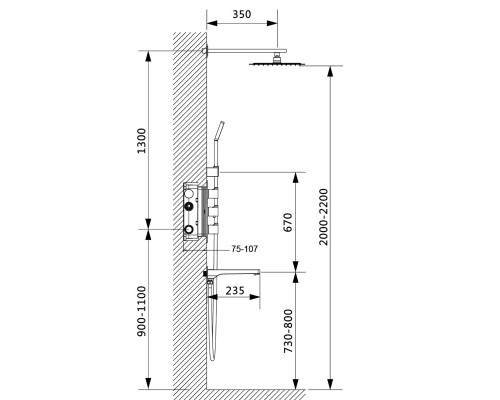Душевая система Timo Petruma SX-5049/03SM с термостатом Черный