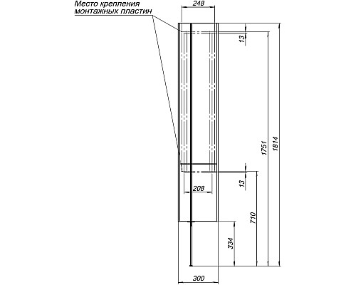 Шкаф пенал Allen Brau Reality 30 R 1.32001.CGM подвесной Олива матовая