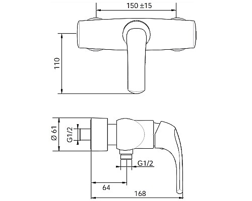 Смеситель для душа Jacob Delafon Nateo E71253 Хром