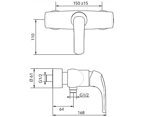 Смеситель для душа Jacob Delafon Nateo E71253 Хром