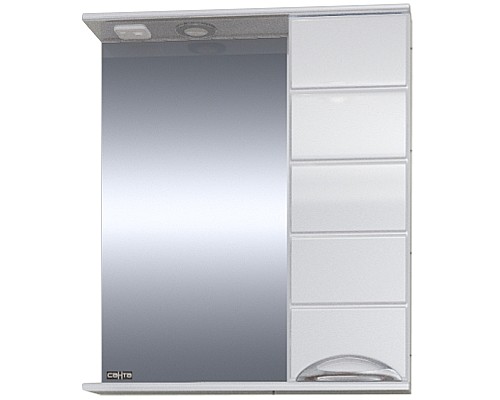 Зеркало со шкафом СанТа Родос 60 R 106016 с подсветкой Белое