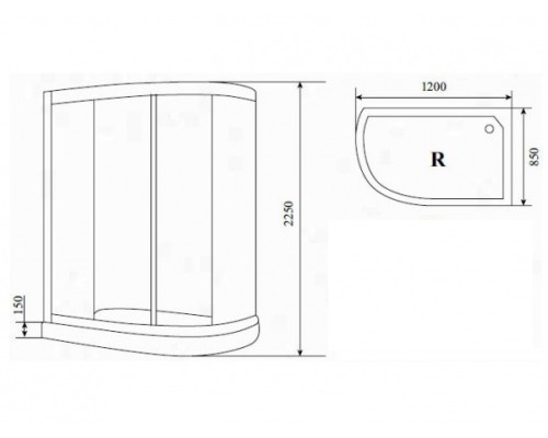 Душевая кабина Timo Comfort 120x85 с гидромассажем