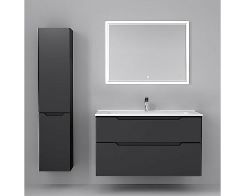 Шкаф пенал Jorno Slide 33 Sli.04.150/P/A подвесной Антрацит