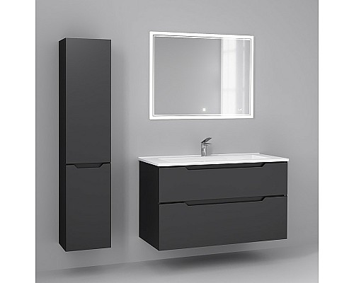 Шкаф пенал Jorno Slide 33 Sli.04.150/P/A подвесной Антрацит