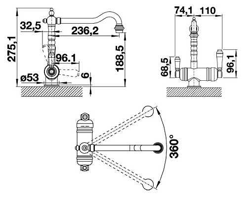 Смеситель для кухни Blanco Sora 524217 Хром