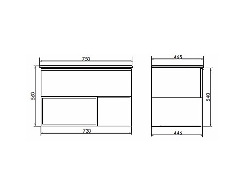 Тумба с раковиной Comforty Франкфурт 75 00004150531 подвесная Дуб шоколадно-коричневый