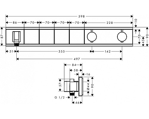 Смеситель Hansgrohe RainSelect с 4 кнопками хром 15357000