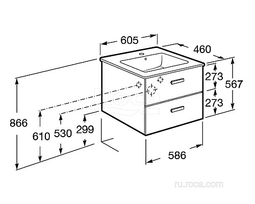 Тумба под раковину Roca Victoria Nord 60 ZRU9000027 венге
