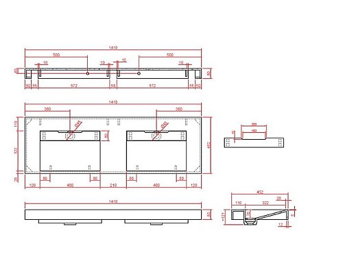 Столешница моноблок Armadi Art Flat NERO MARQUINA
