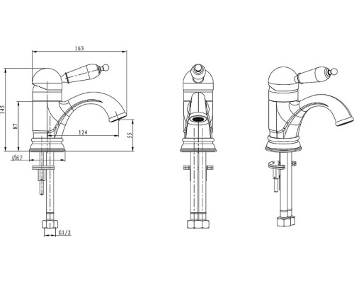 Смеситель для раковины Boheme Medici Ripresa Murano 301-MR-W Бронза