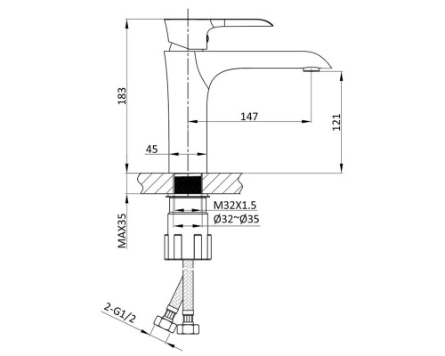 Смеситель для раковины Vincea Esse VBF-1E1CH Хром