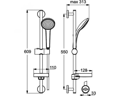 Душевой гарнитур Ideal Standard Ideal Rain Soft B9412AA Хром