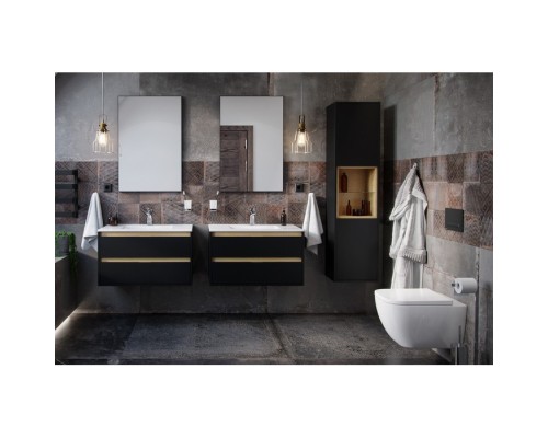 Шкаф-пенал Excellent Tuto 40 см черный матовый/дуб