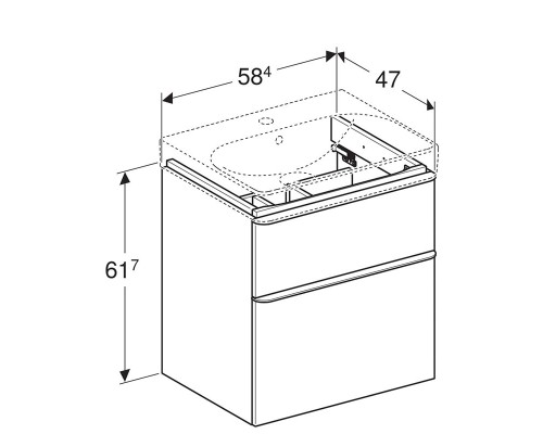 Тумба под раковину Geberit Smyle Square 500.352.00.1, 60 см, белый