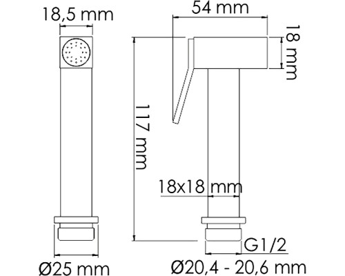 Гигиенический душ со смесителем WasserKRAFT Alme A15157 Хром