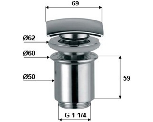Донный клапан Remer 905SCC114 click-clack Хром