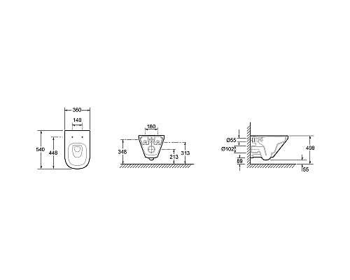 Унитаз Jacob Delafon Modern Life E77725-0 подвесной без сиденья