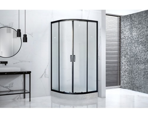 Душевой уголок Royal Bath HKD 90х90 профиль Черный стекло матовое