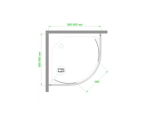 Душевой уголок Royal Bath HKD 90х90 профиль Черный стекло матовое