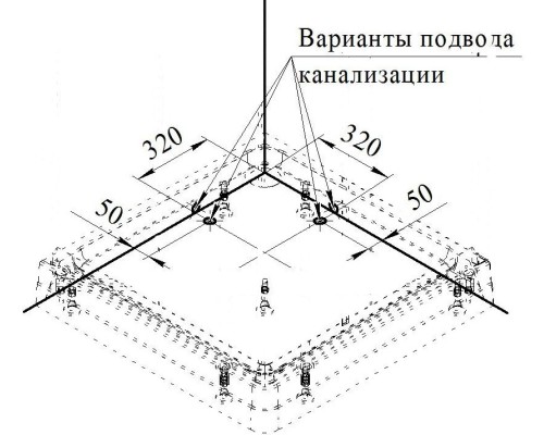 Акриловый поддон для душа Radomir 110x110x16 1-11-0-0-0-120 Белый