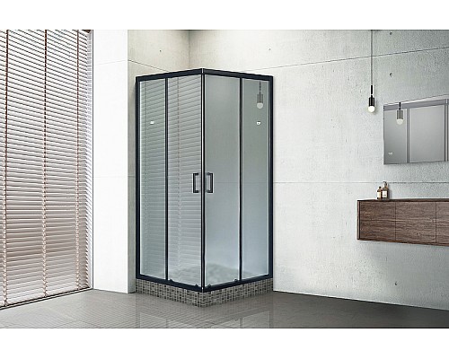 Душевой уголок Royal Bath HPD 100х90 RB9100HPD-C-BL профиль Черный стекло матовое