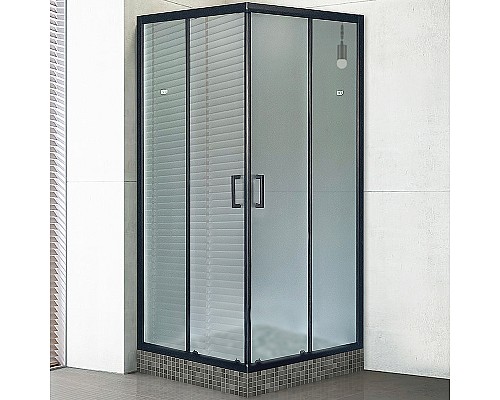 Душевой уголок Royal Bath HPD 100х90 RB9100HPD-C-BL профиль Черный стекло матовое