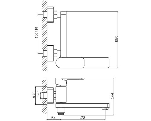 Смеситель для ванны Haiba HB60617 Хром