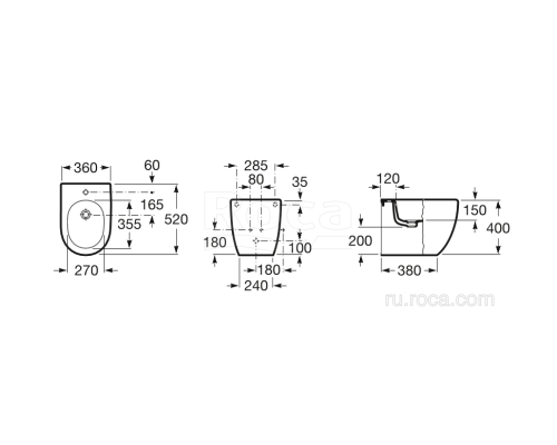 Биде Roca Meridian 357247000 напольное