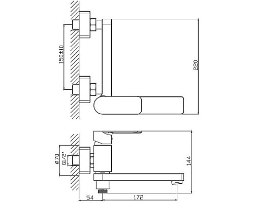Смеситель для ванны Haiba HB60617 Хром