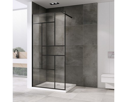 Душевая перегородка Abber Immer Offen 100 AG63100B8 профиль Черный стекло прозрачное