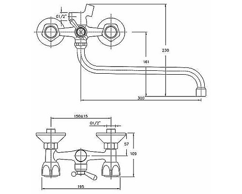 Смеситель для ванны Haiba HB2226 универсальный Хром