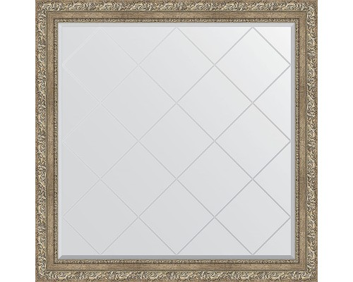 Зеркало Evoform Exclusive-G 105х105 BY 4444 с гравировкой в багетной раме - Виньетка античное серебро 85 мм