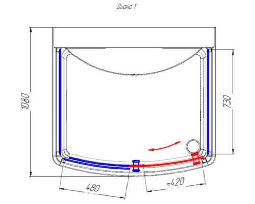 Душевая кабина Radomir Диана 1 118x108 1-05-1-0-0-0640 профиль Белый стекло прозрачное