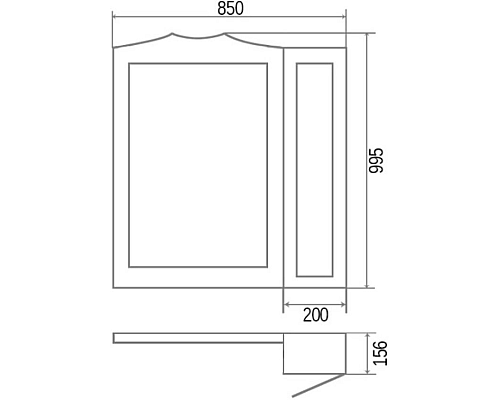 Зеркало со шкафом Orange Classic 85 Орех