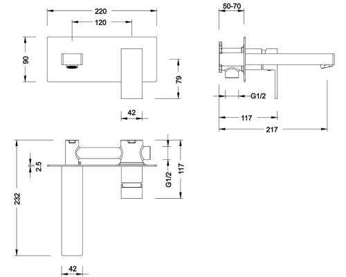 Смеситель для раковины встроенный Timo Selene 2071/03SM черный